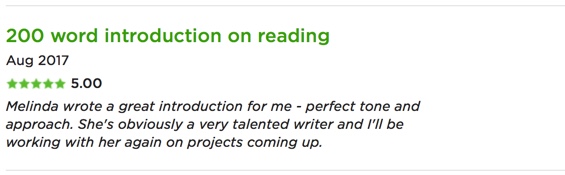 TESTIMONIAL for melinda j. irvine