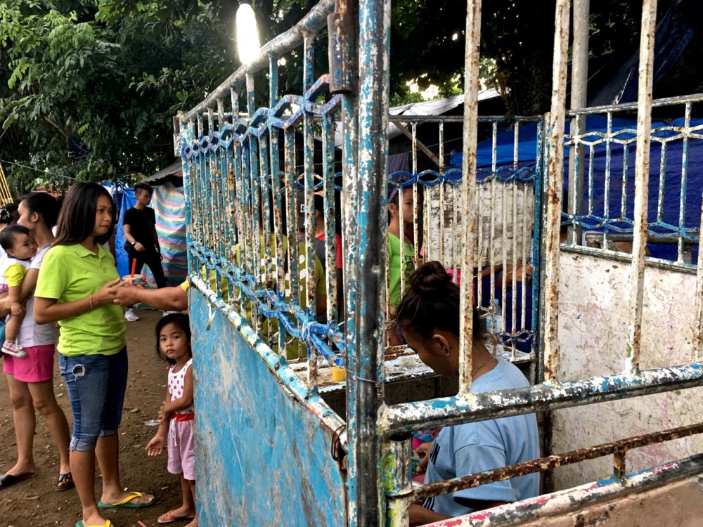 an old steel ticket booth