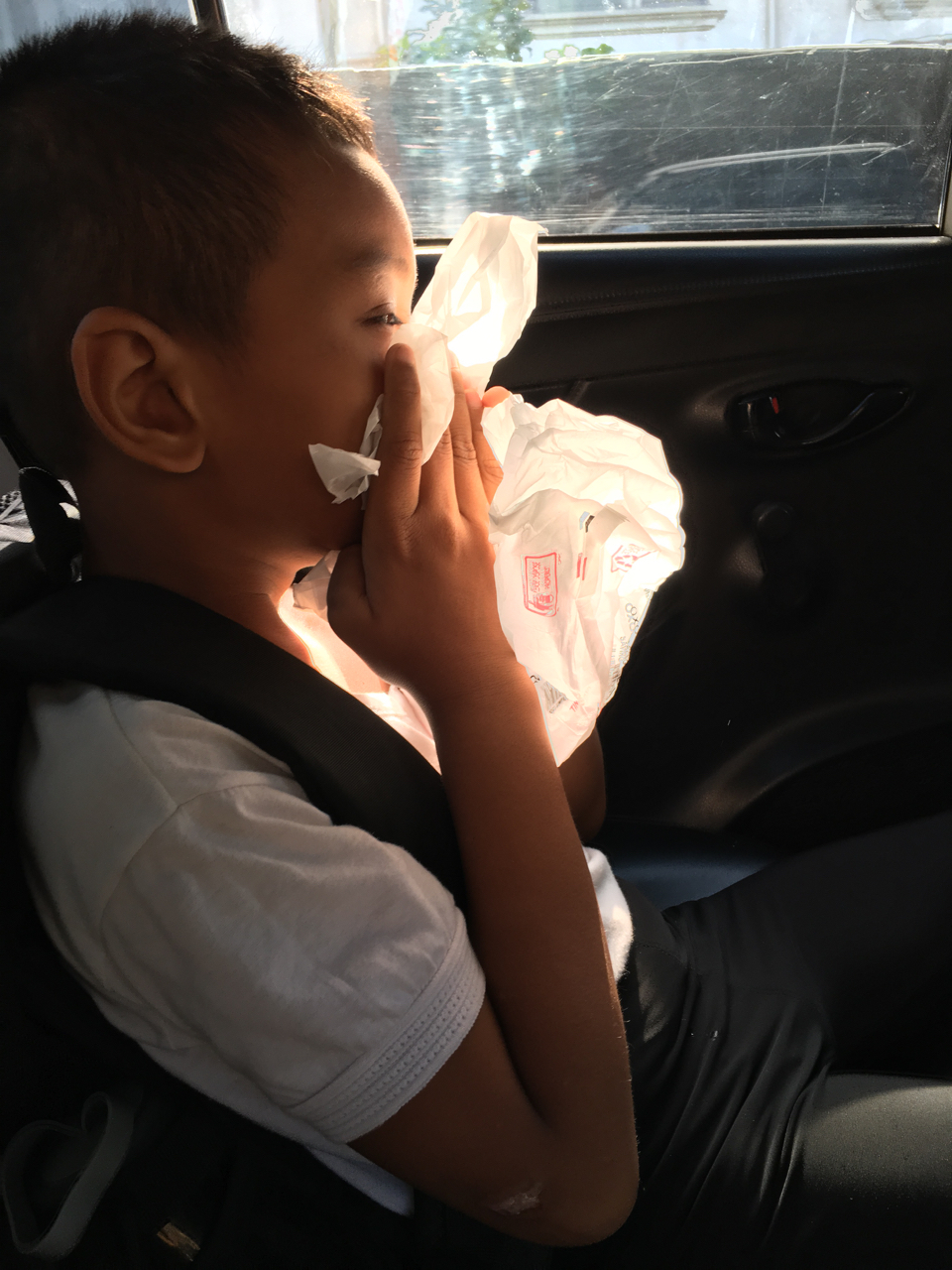 jerry sick in the taxi