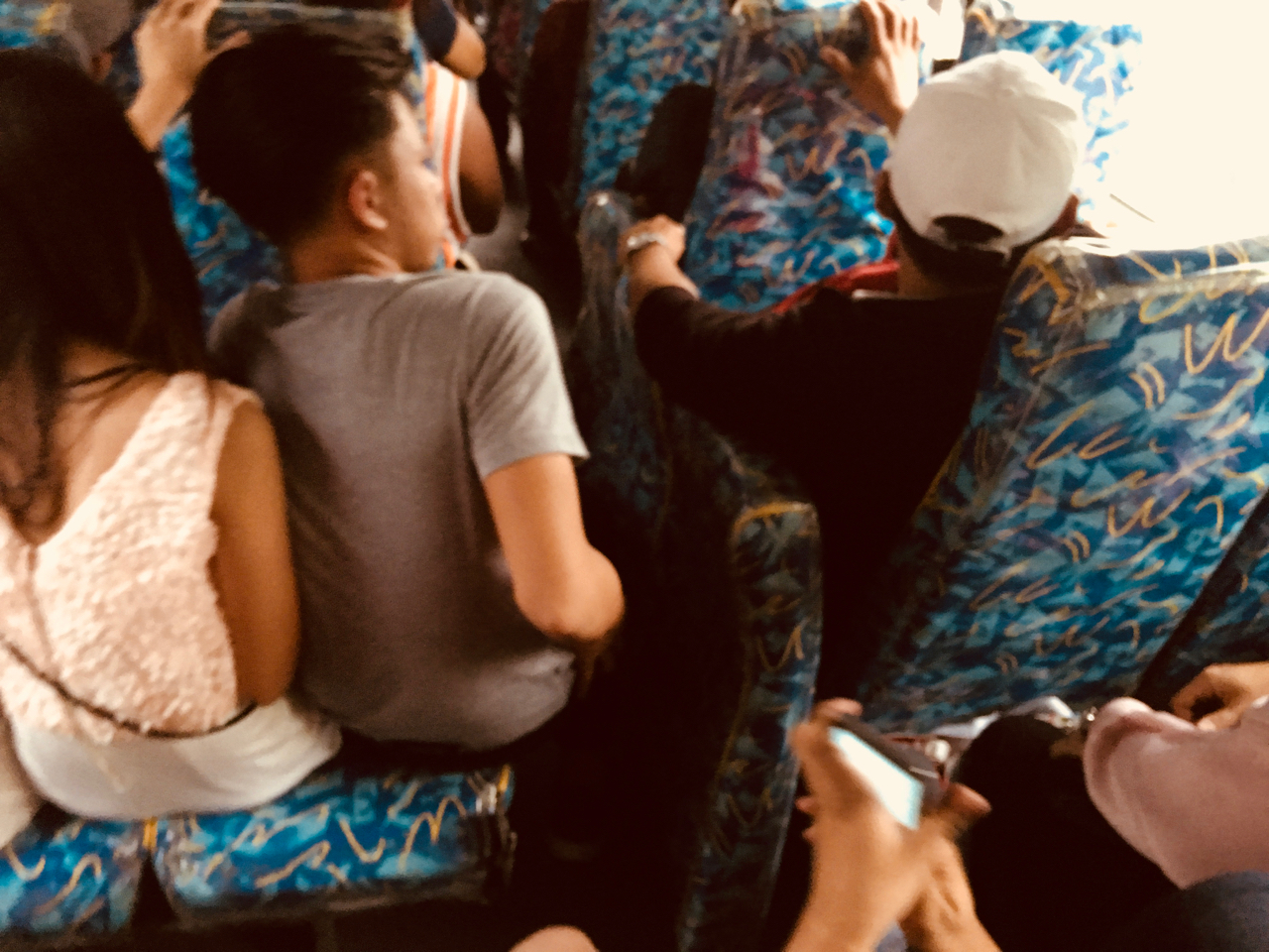 broken seat on a bus in the Philippines