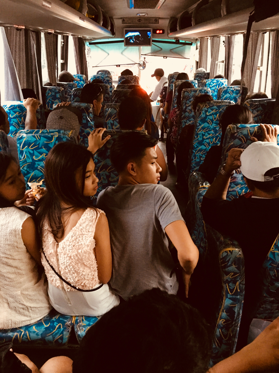 broken seat on a bus in the Philippines