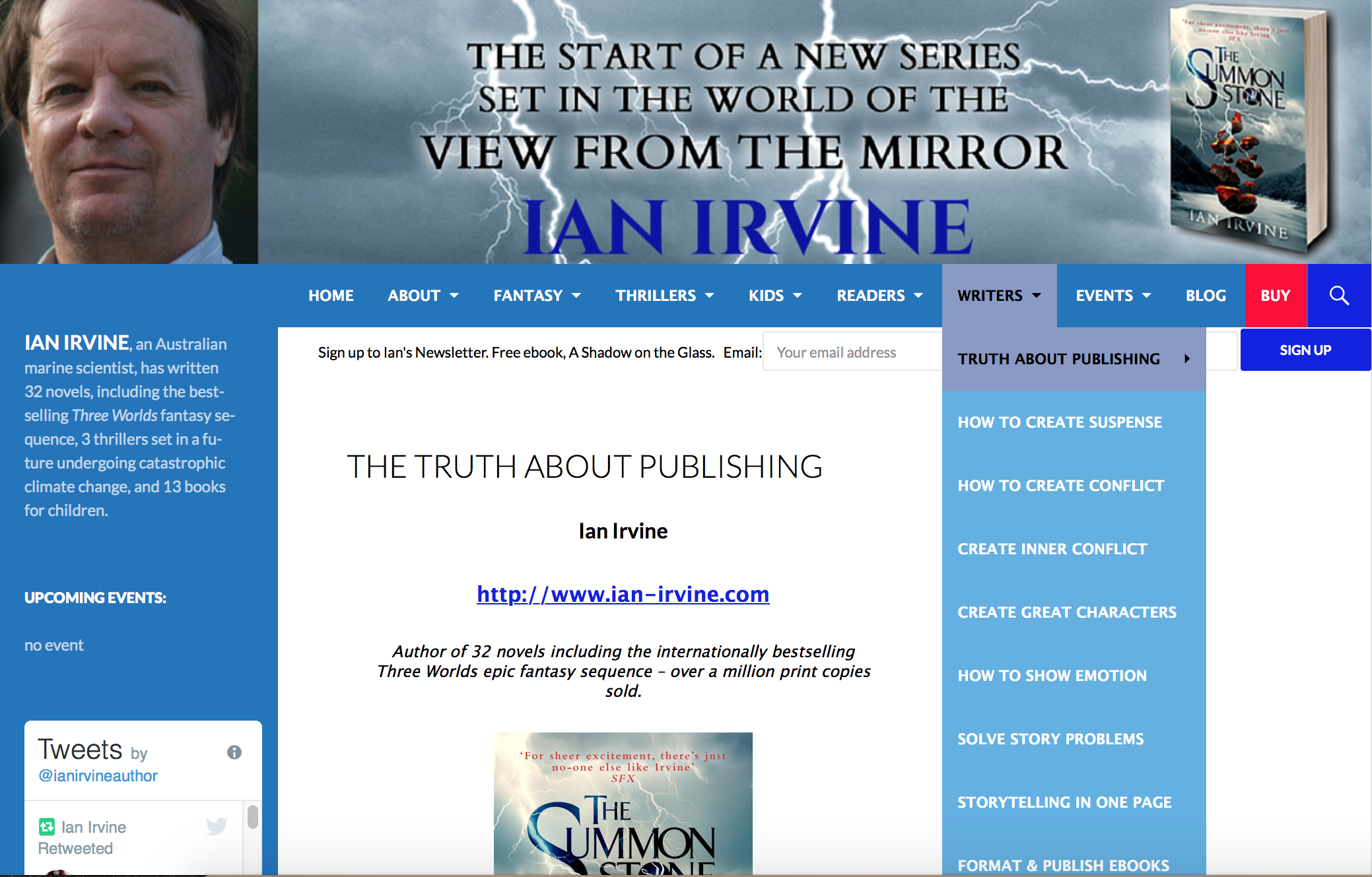 Ian Irvine author helping writers