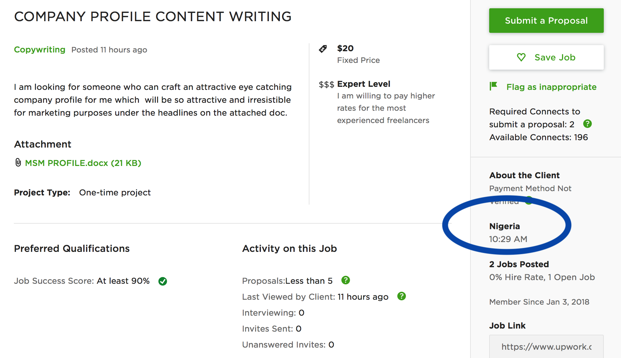 check your client's time zone