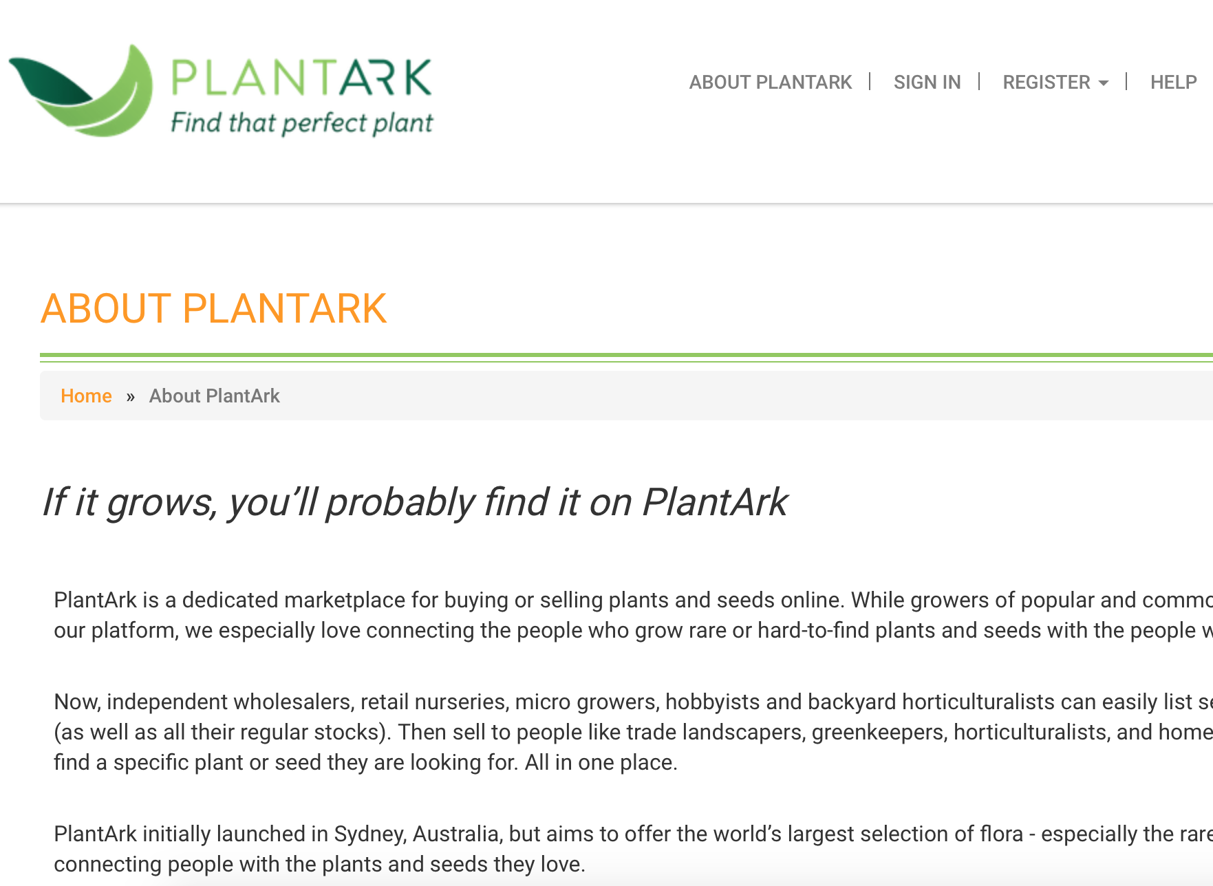 PlantArk About Us page
