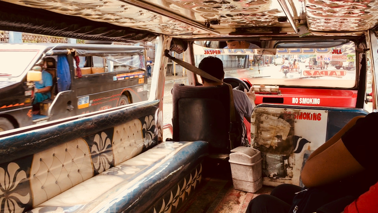 riding in a jeepney