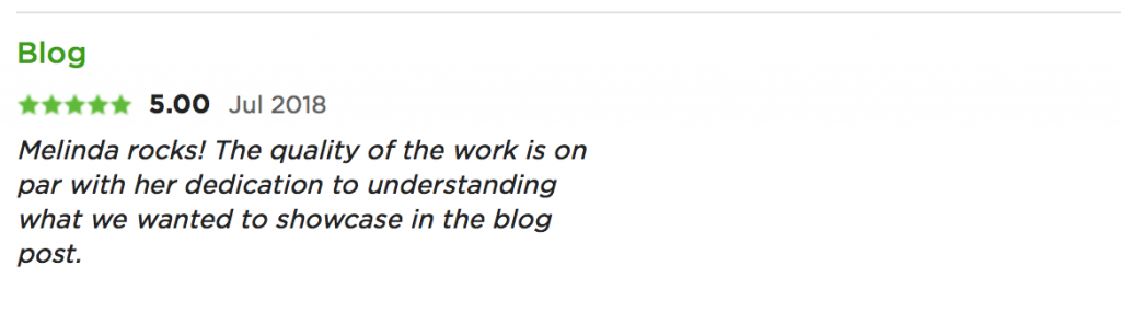 testimonial for melinda j. irvine (art decor blog)