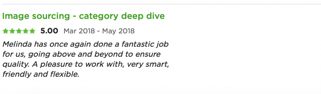 testimonial for melinda j. irvine (image sourcing2)