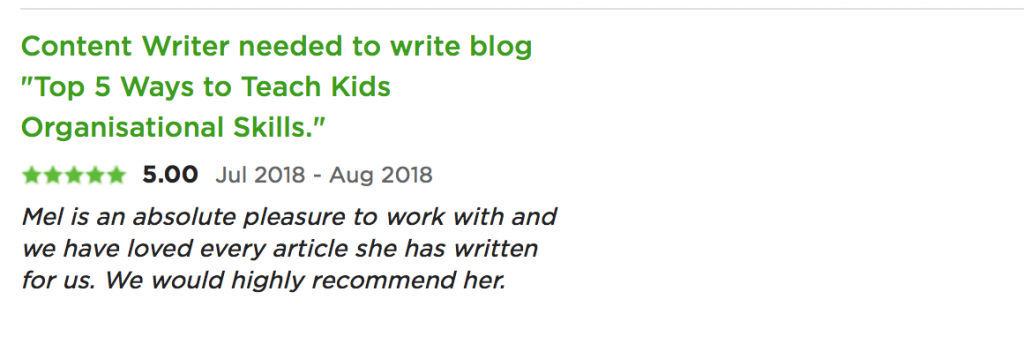 testimonial for melinda j. irvine (kids blog)
