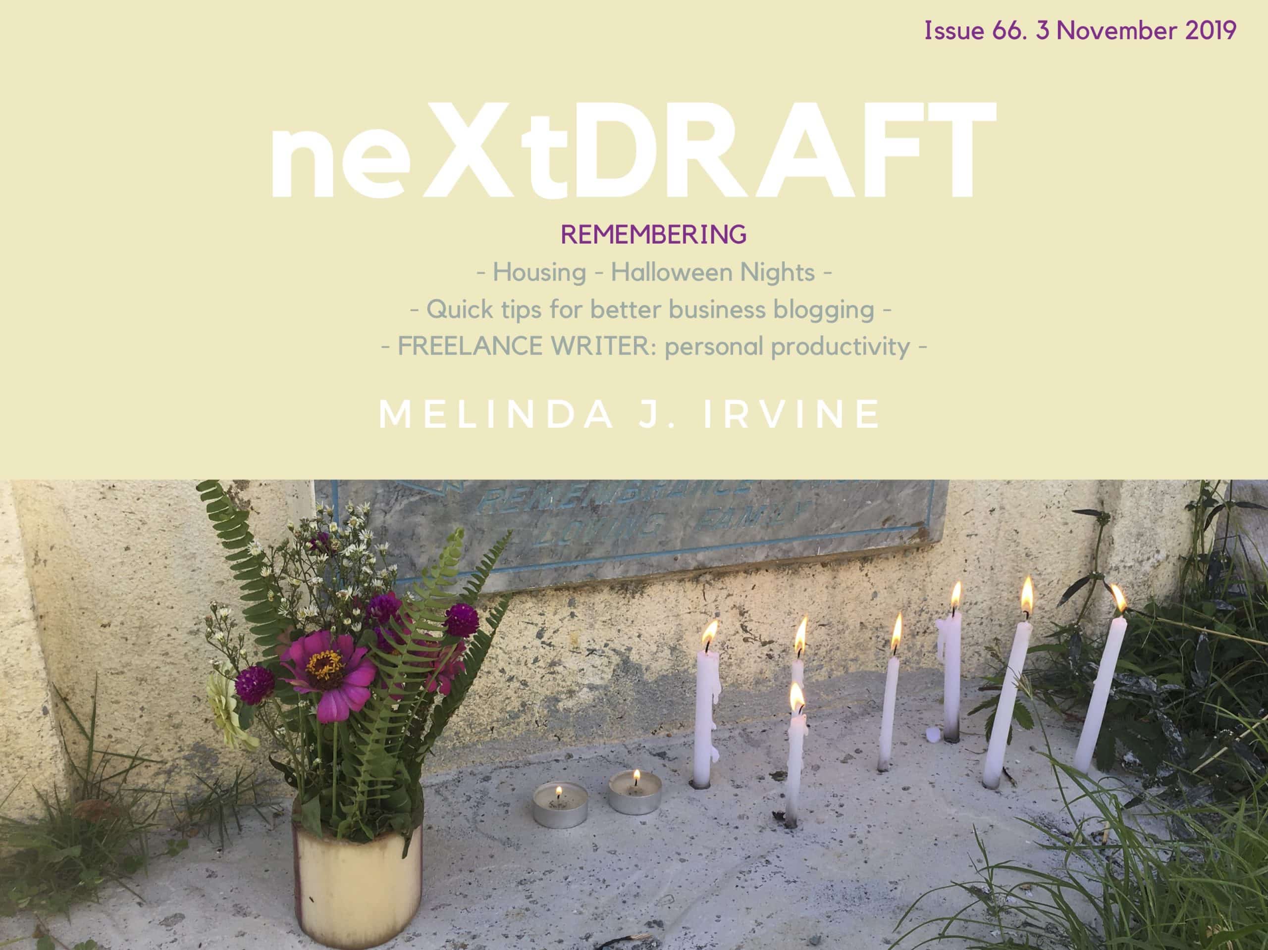 neXtDRAFT an eZine by Melinda J. Irvine Issue 66.