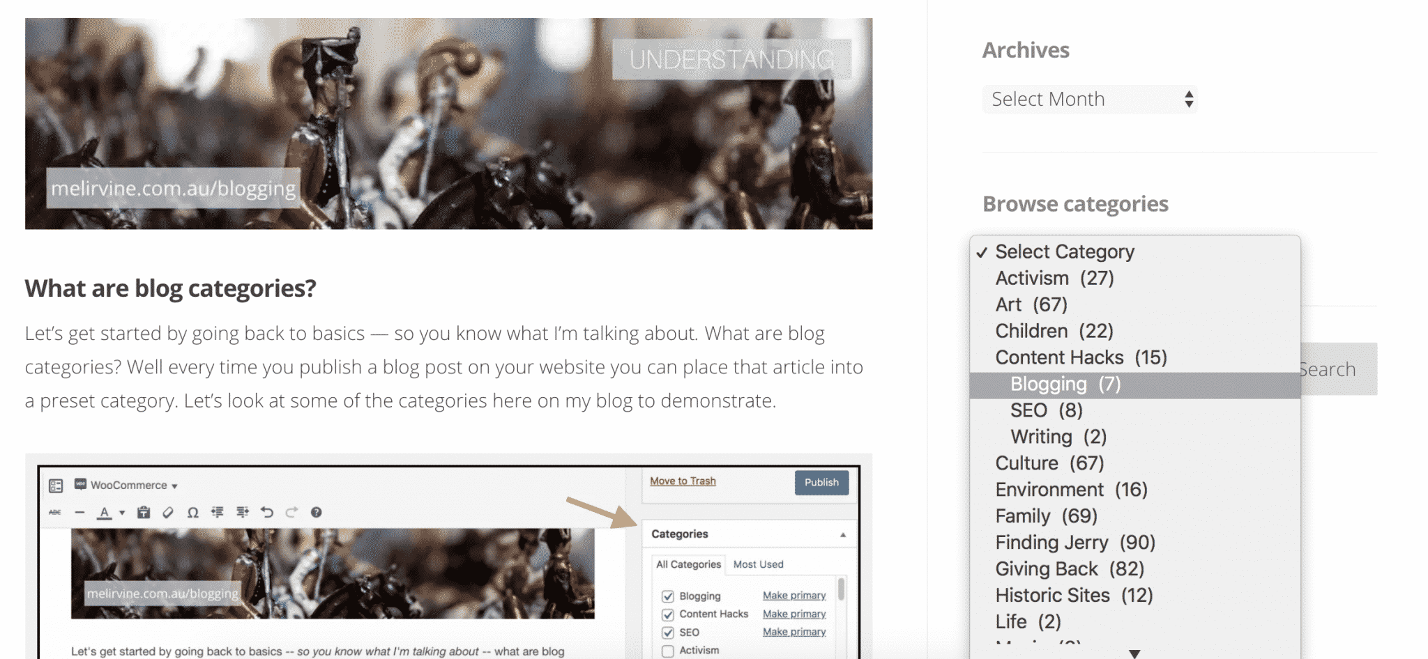 blog categories help readers find stuff