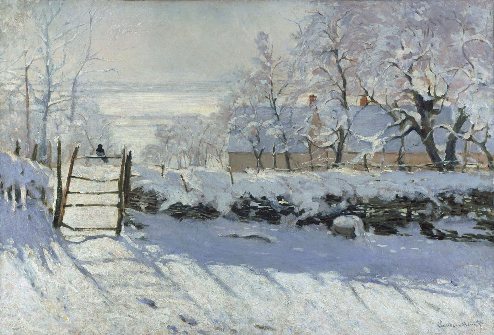 Magpie by Claude Monet. 1868–1869. Public Domain image sourced from the Google Art Project.