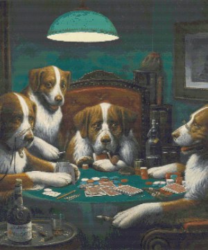 poker game cross stitch pattern product image cropped view