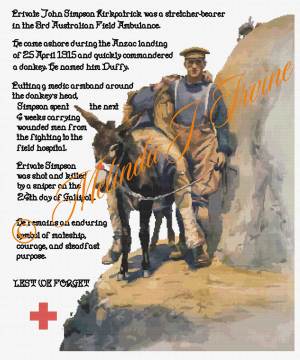 simpson and donkey cross stitch pattern product image