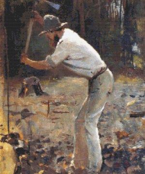 turning the soil cross stitch pattern product image cropped view