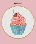 Pink Cupcake Cross Stitch Pattern