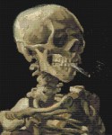 Smoking Skeleton Cross Stitch Pattern