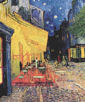 le cafe van gogh cross stitch pattern product image cropped view