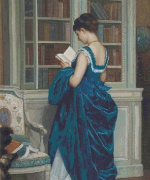 in the library cross stitch pattern gallery images Product Image cropped view
