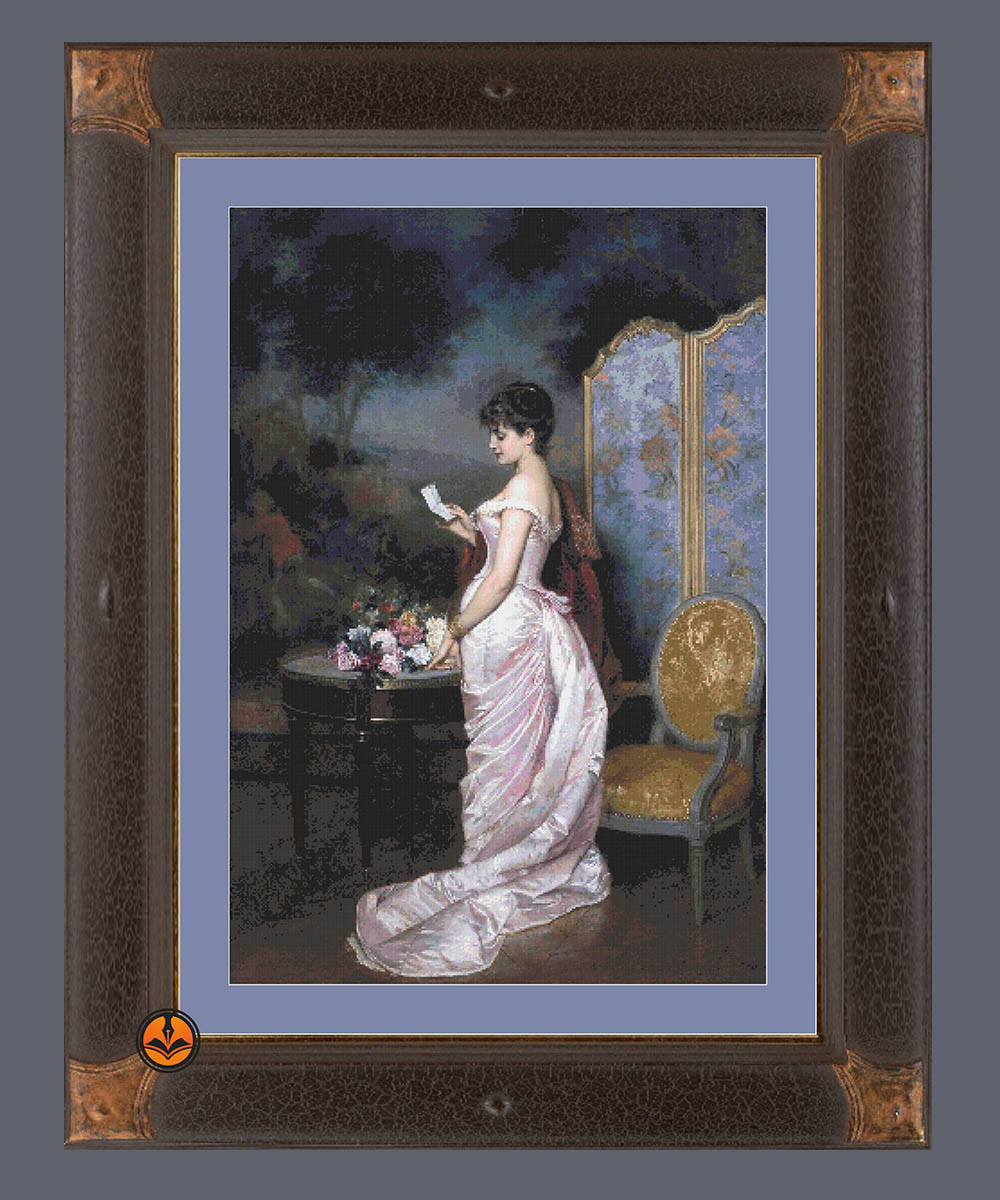love letter cross stitch pattern gallery images Framed Mockup