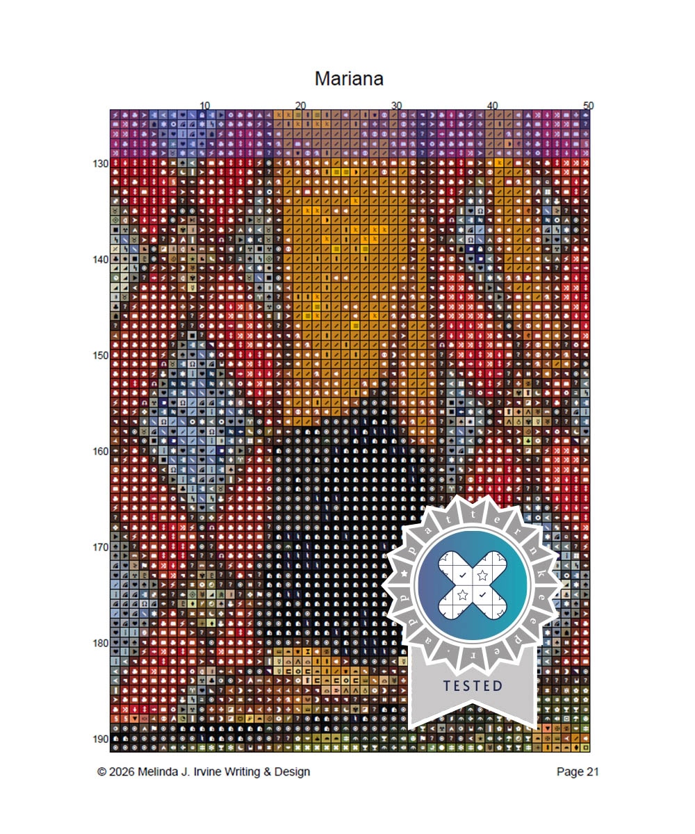 mariana cross stitch pattern gallery images Sample page in colour v2