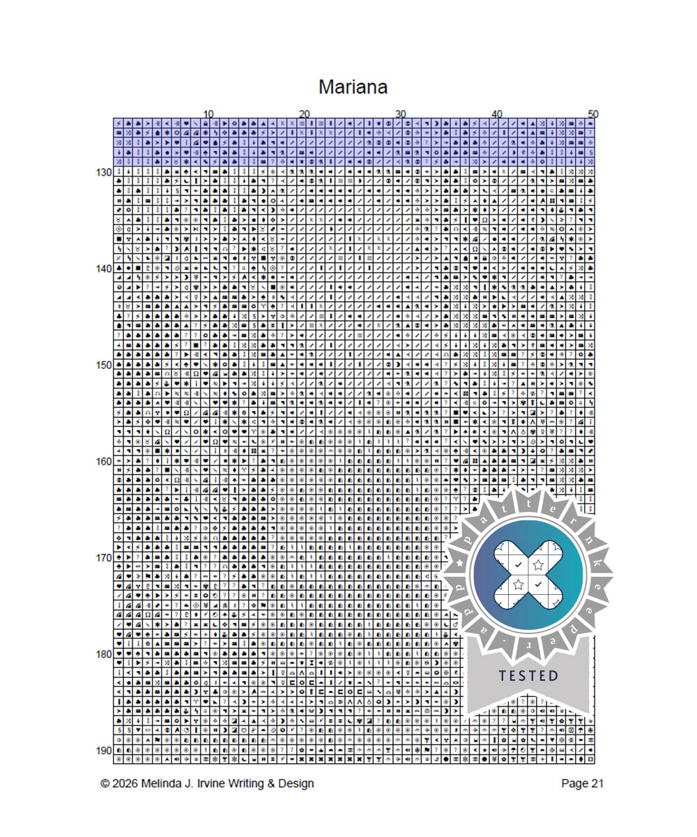 mariana cross stitch pattern gallery images sample page in black and white v2