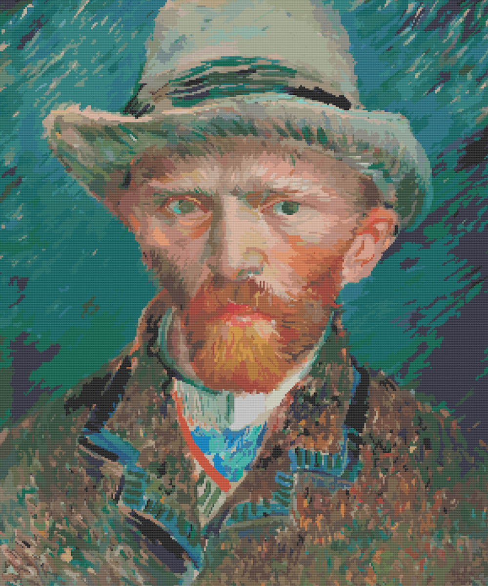 van gogh zelfportt cross stitch pattern gallery images Product Image cropped view