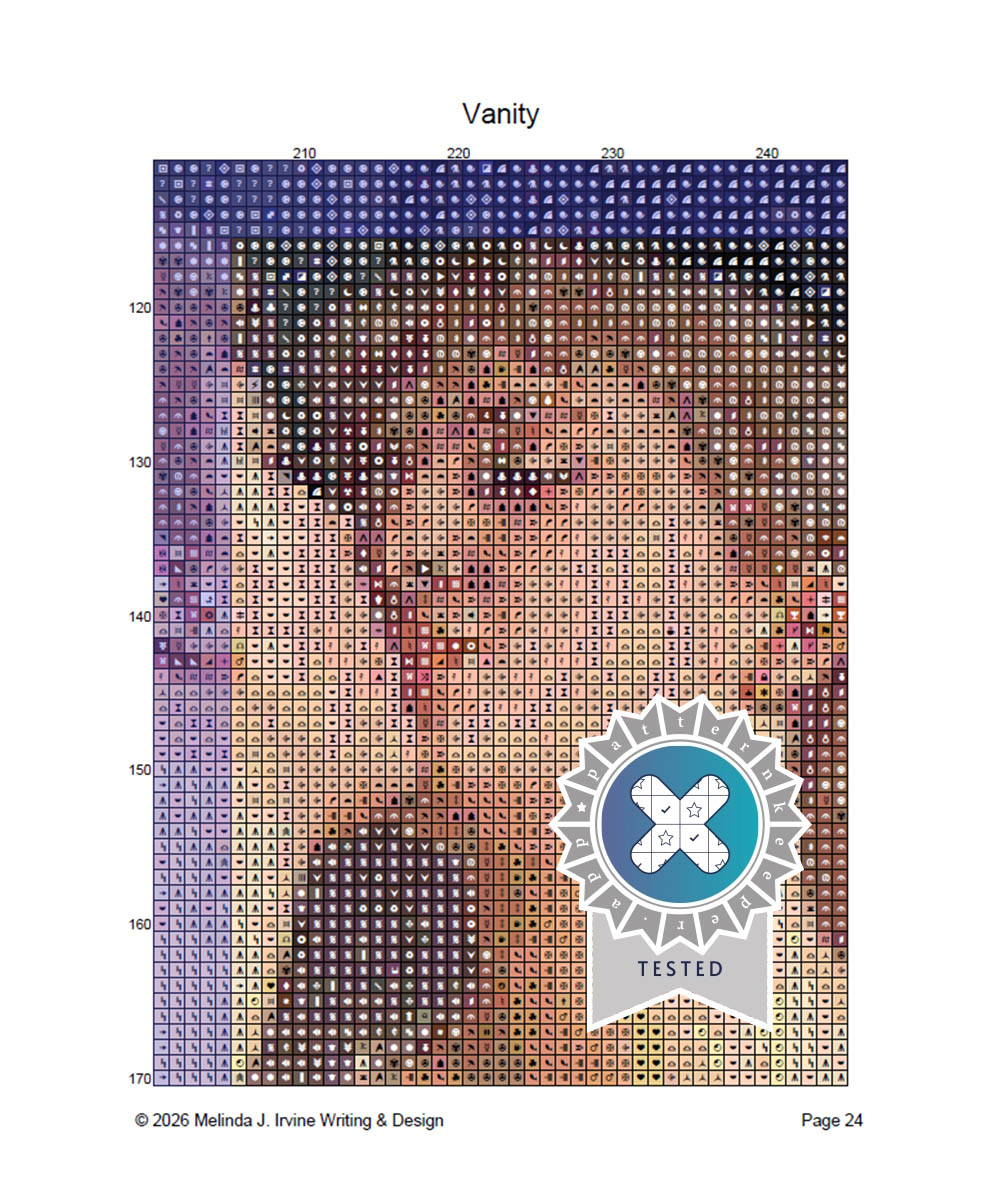 vanity cross stitch pattern gallery images Sample page in colour